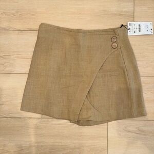 Zara Beige Buttoned Skort